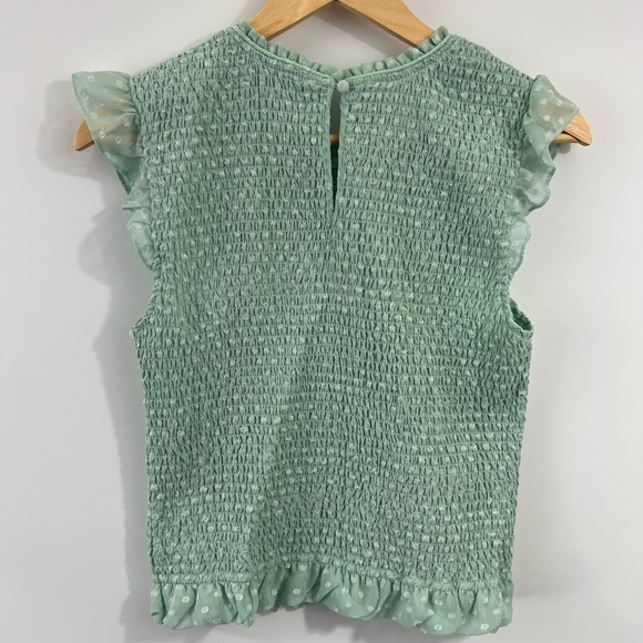Laundry Green Smocked Ruffle Top - Picture 2 of 3